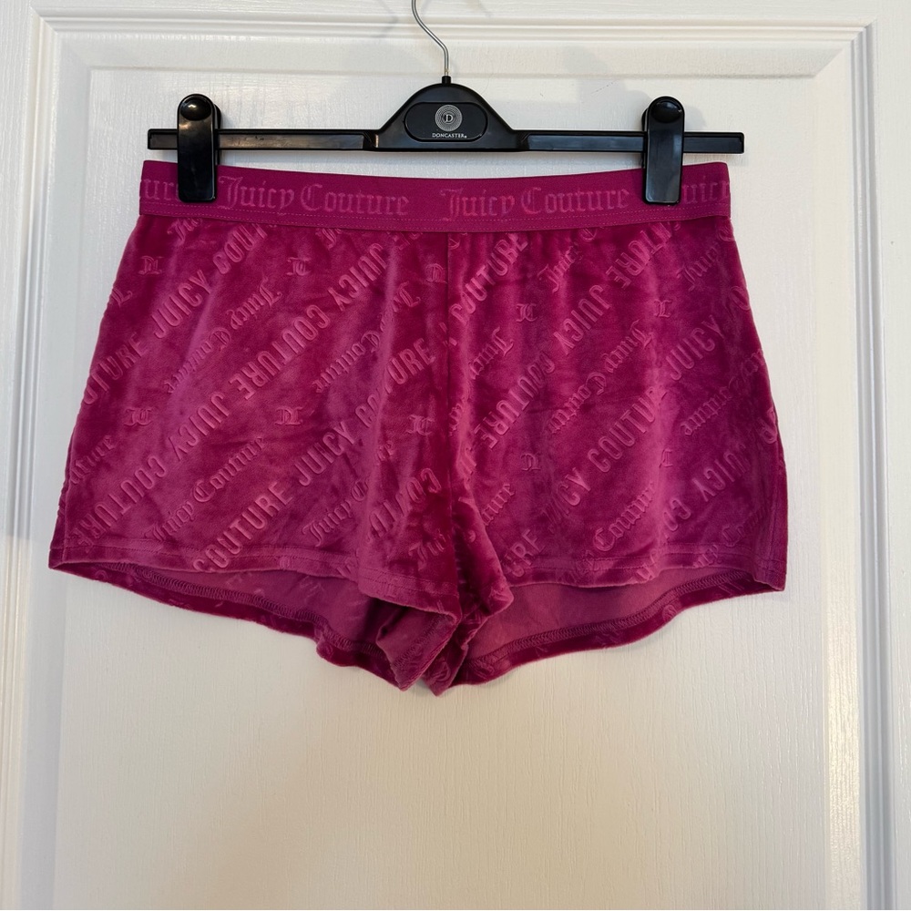 Juicy Couture Magenta Embossed Velour Sleep Shorts Women's Size Large